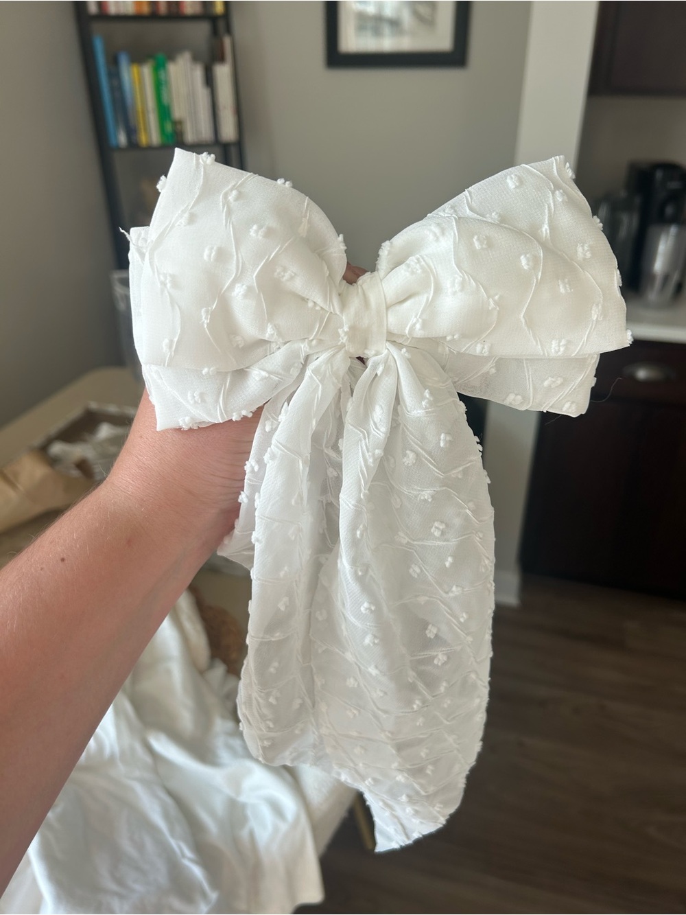 White Decorative Hair Bow